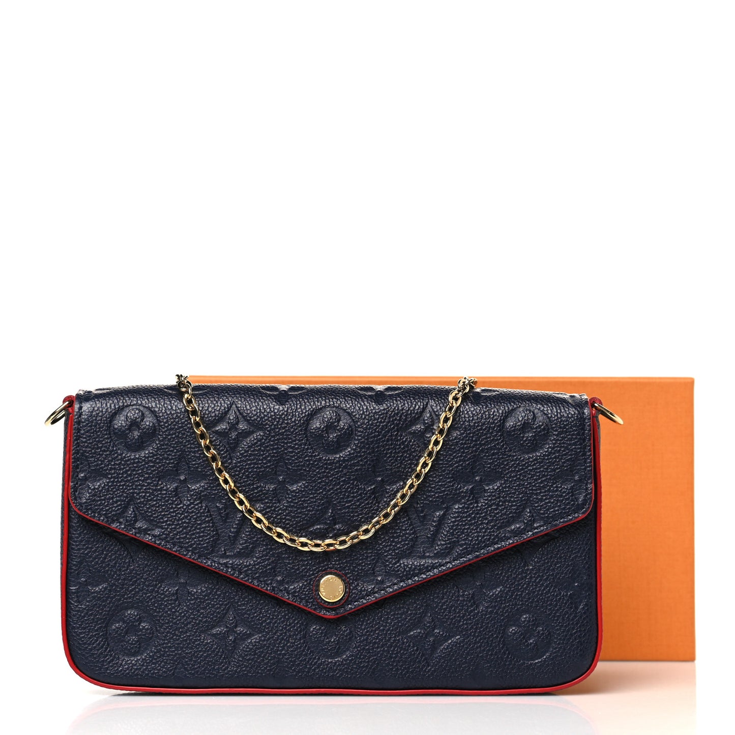 Empreinte Pochette Felicie Chain Wallet Marine Rouge
