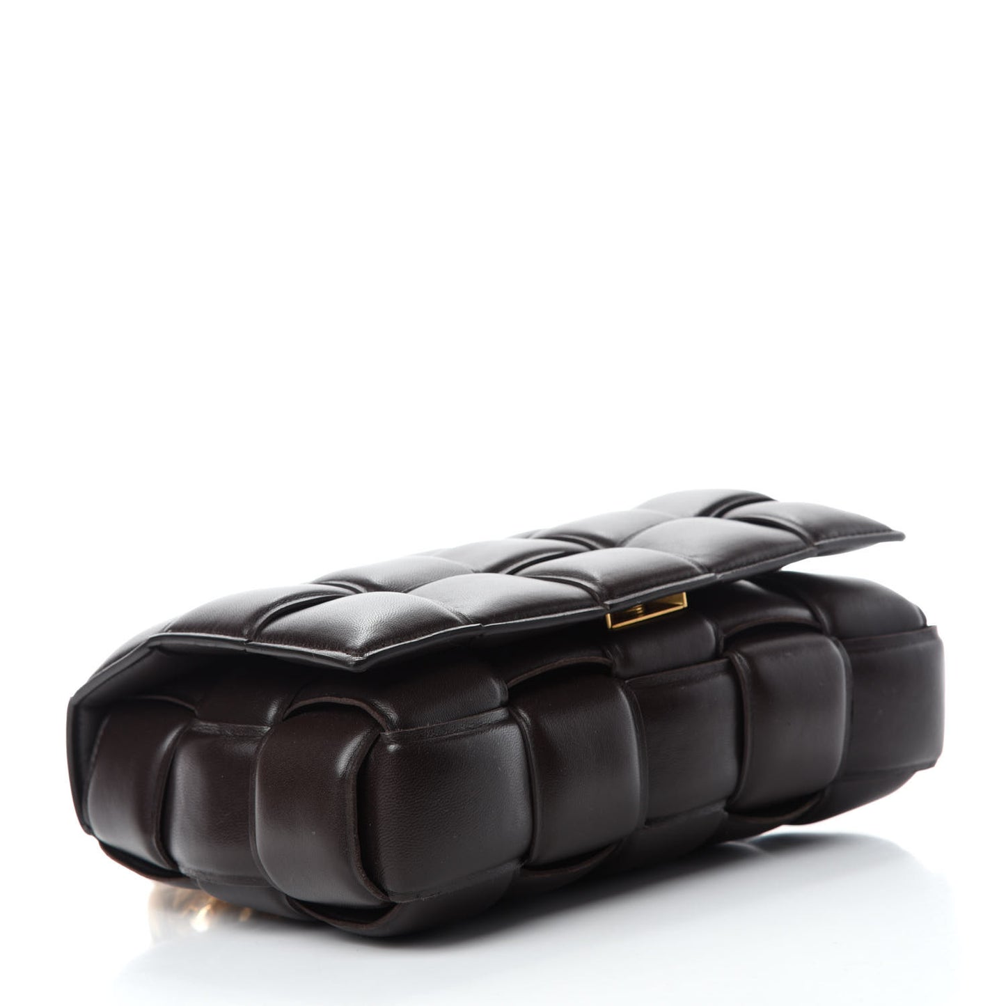 Lambskin Maxi Intreccio Padded Chain Cassette Crossbody Bag Black