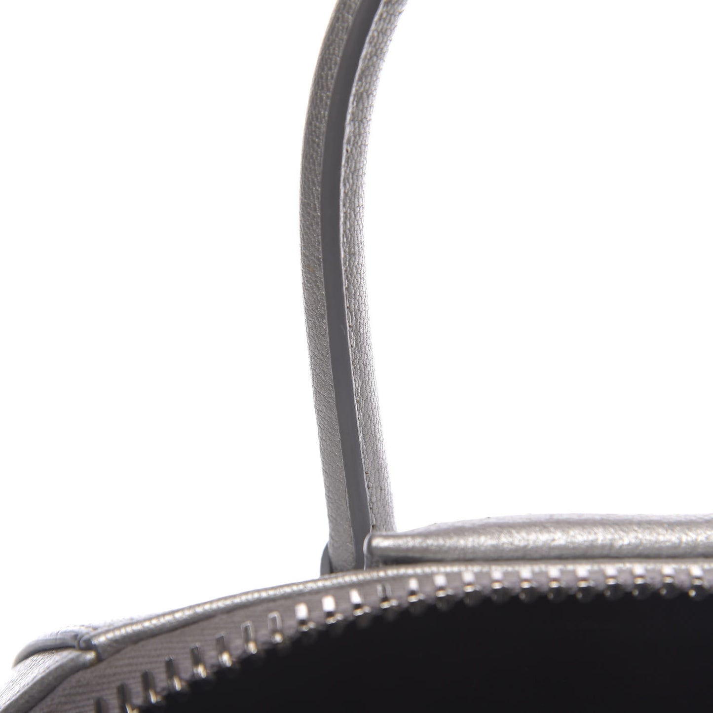 Metallic Sugar Goatskin Mini Antigona Silver