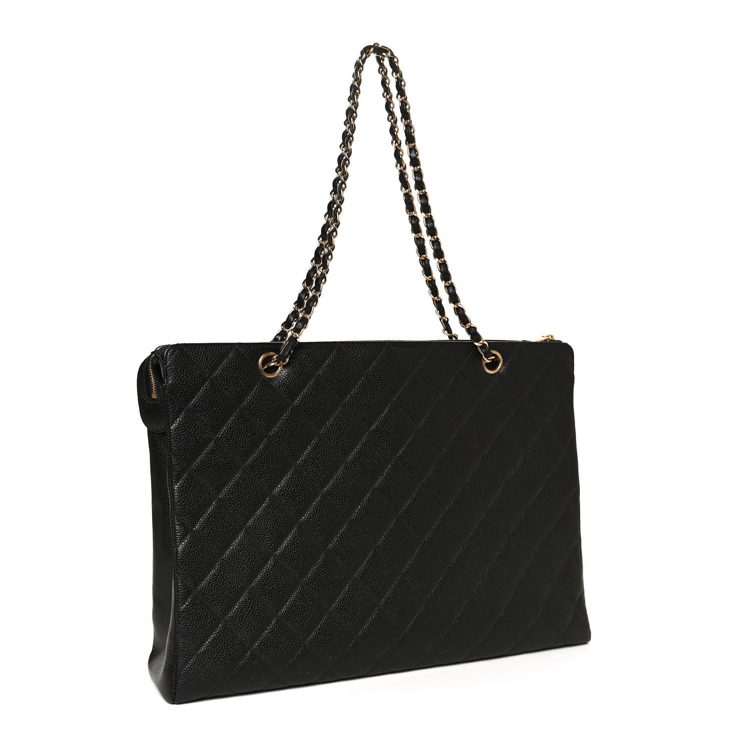 Chanel Caviar Quilted CC Shopping Tote Black 2 of 9