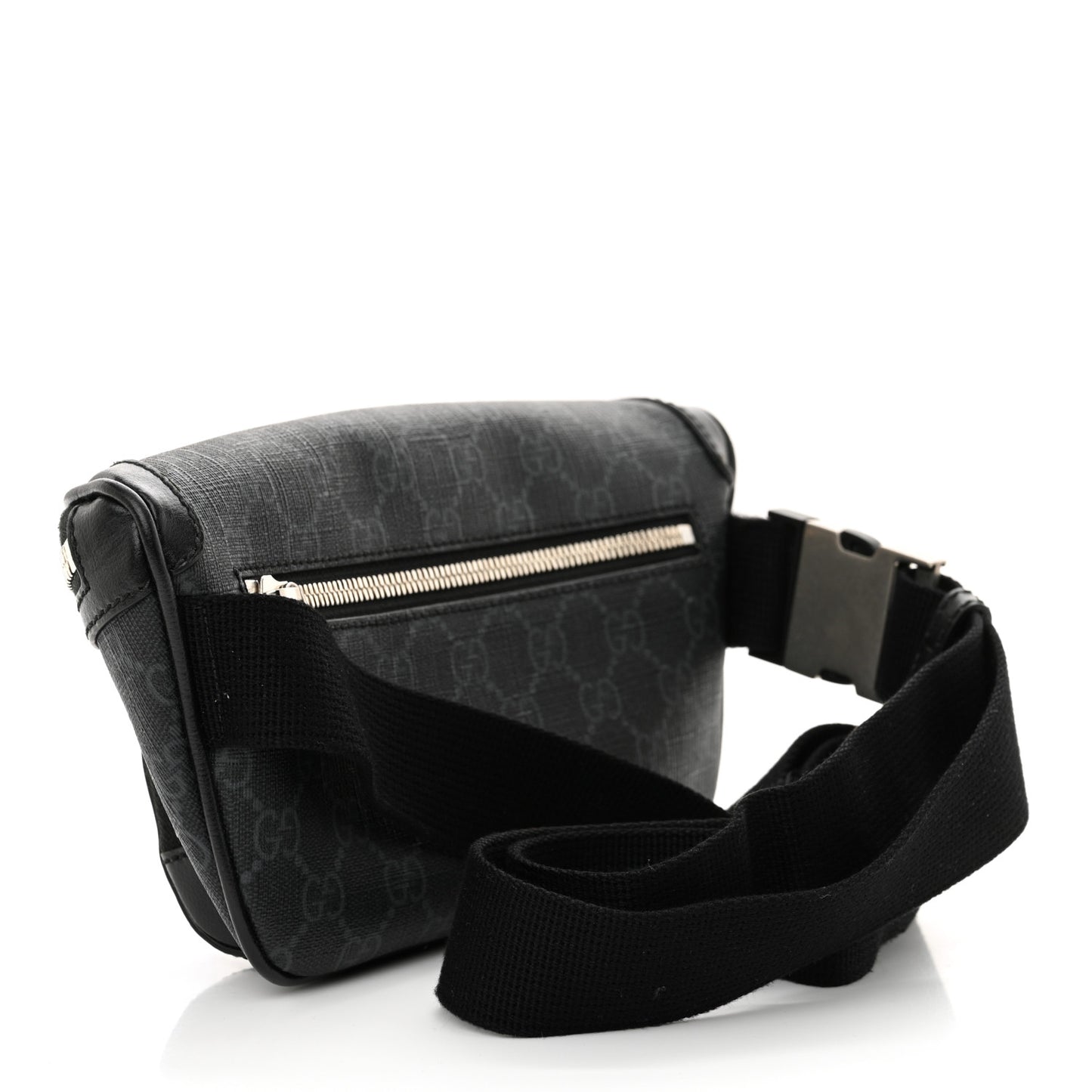 GG Supreme Monogram Textured Calfskin Retro Interlocking G Belt Bag Black