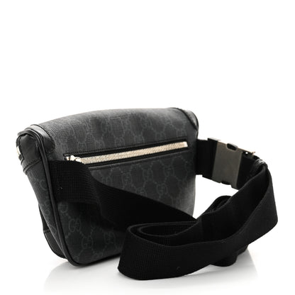 Gucci GG Supreme Monogram Textured Calfskin Retro Interlocking G Belt Bag Black 3 of 11