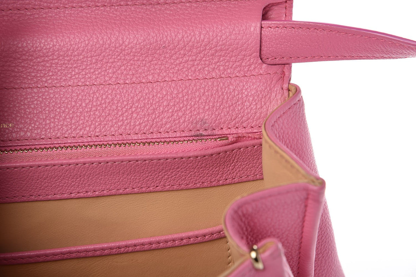 Grained Calfskin MM Brillant Satchel Pink
