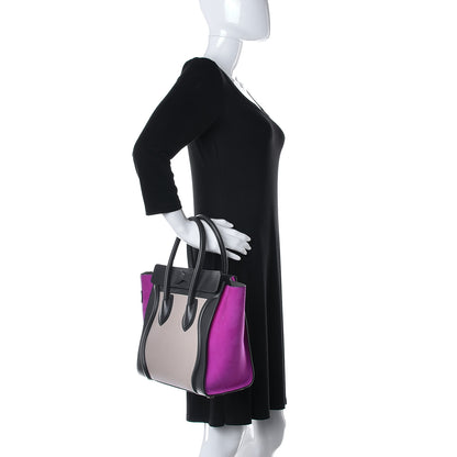 Celine Baby Grained Calfskin Nubuck Nano Tri-Color Luggage Fuchsia 2 of 26