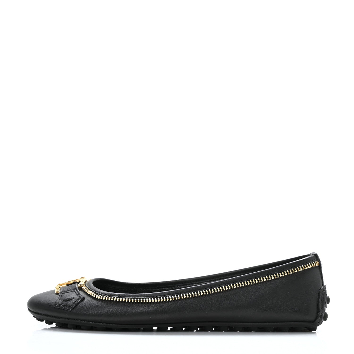 Louis Vuitton Calfskin Zip Oxford Ballerina Flats 36 Black 1 of 8