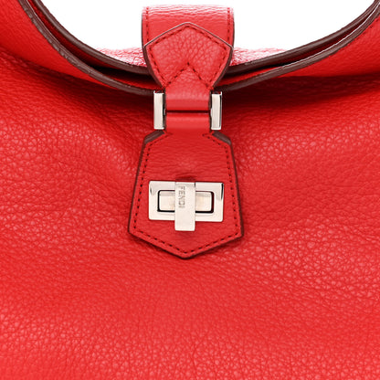 Fendi Vitello Small Clasp Top Hobo Bag Red 8 of 11