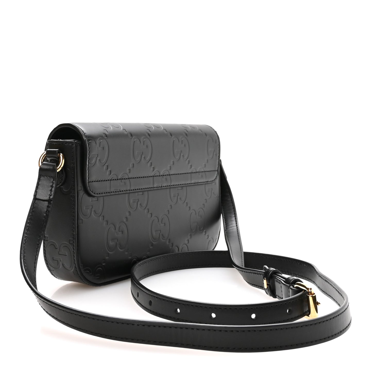 Gilbert Calfskin GG Super Mini Shoulder Bag Black Black