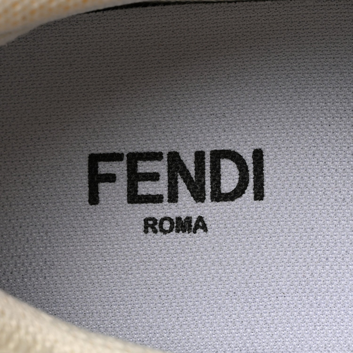 Fendi Fabric Jacquard Vitello Technical Fabric FF Womens Fendi Force Low Top Sneakers 39.5 Tobacco Black Ultrawhite White 6 of 9