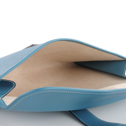 Hermes Epsom Jige PM Clutch Blue Jean 5 of 9