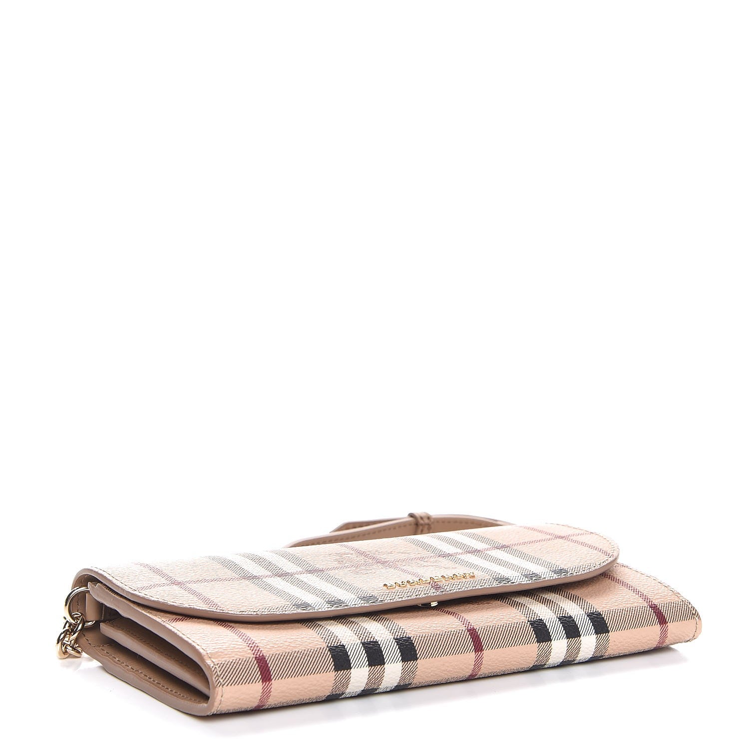 Burberry Haymarket Check Henley Wallet On Chain Mid Camel 4 of 8