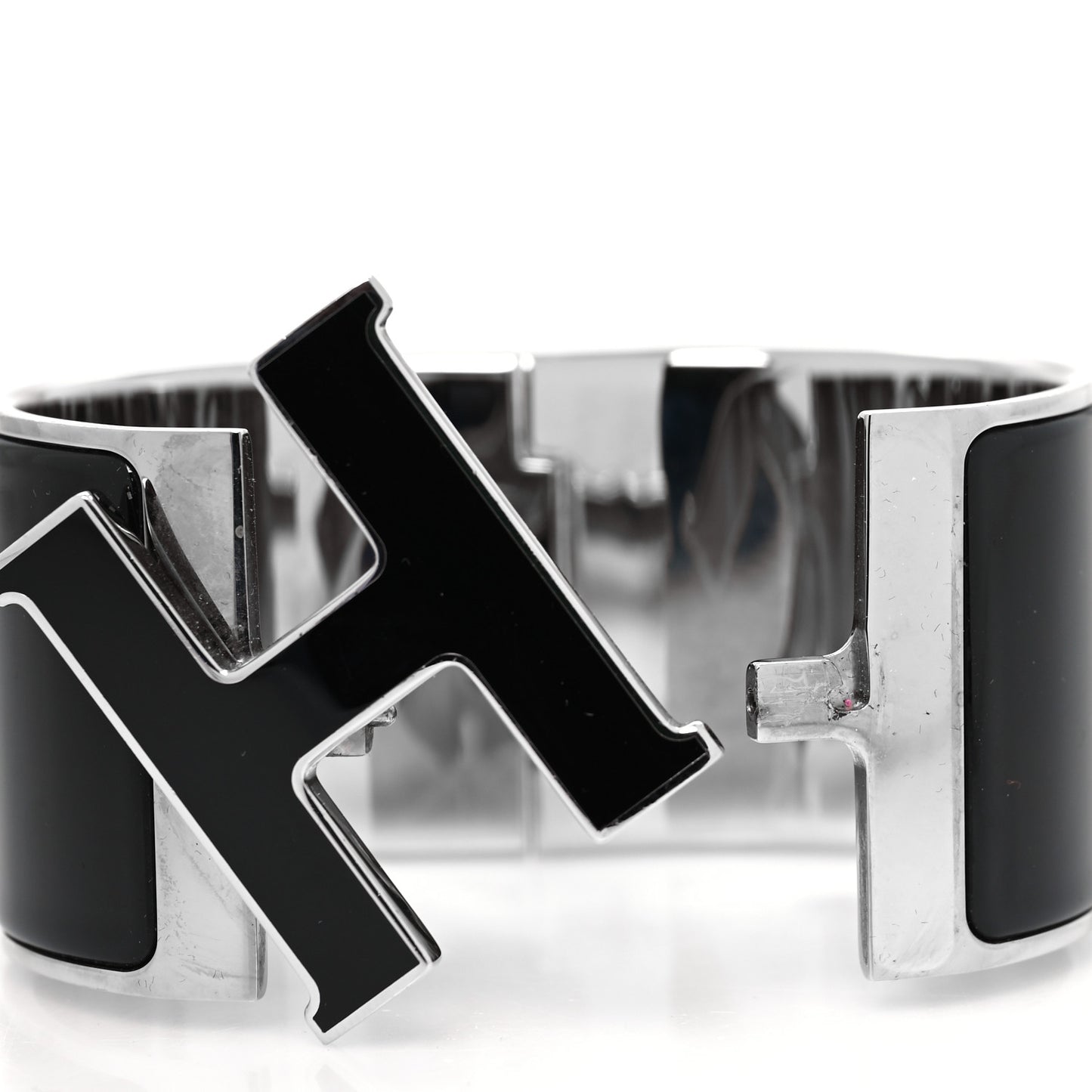 Enamel Extra Wide Clic Clac H Bracelet GM Black
