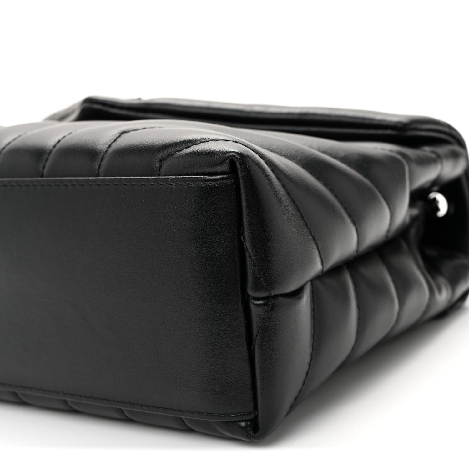Saint Laurent Calfskin Y Quilted Monogram Monochrome Small Loulou Chain Satchel  Black 9 of 9