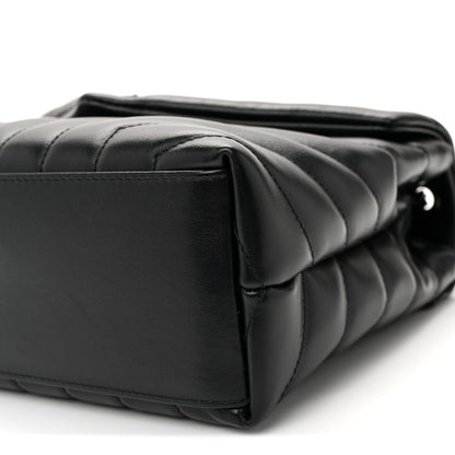 Saint Laurent Calfskin Y Quilted Monogram Monochrome Small Loulou Chain Satchel  Black 9 of 9