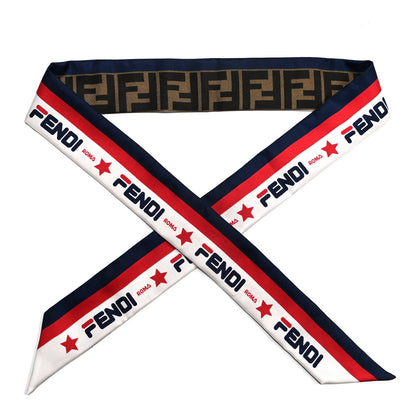 Fendi X FILA Silk Wrappy Bandeau Nebula White Blueberry 1 of 3