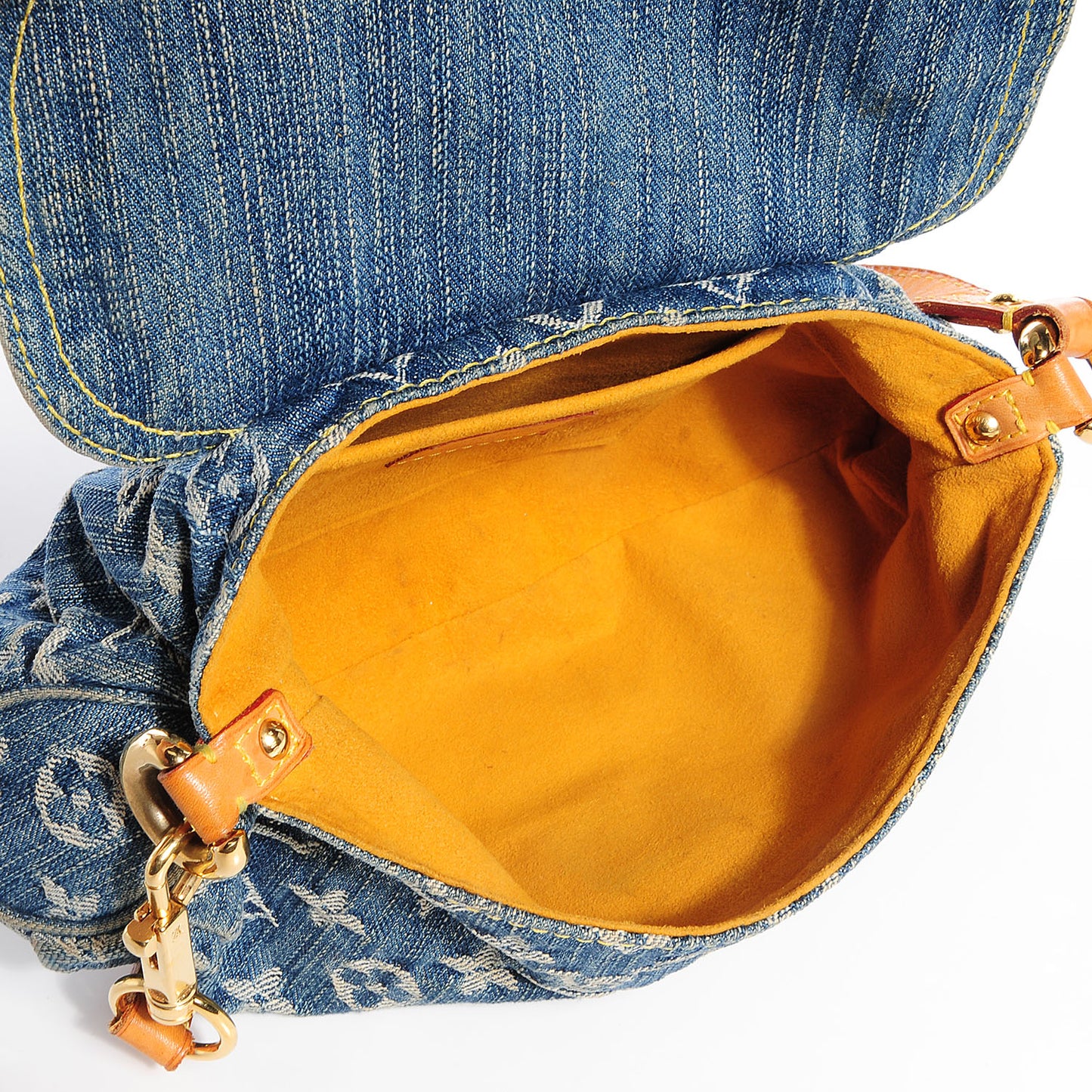 Monogram Denim Mini Pleaty Blue