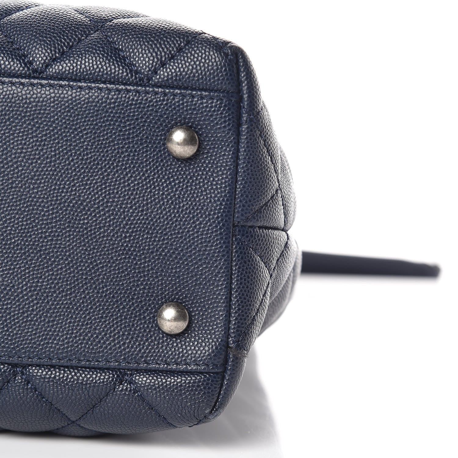 Chanel Caviar Quilted Large Coco Handle Flap Navy Blue 6 of 11