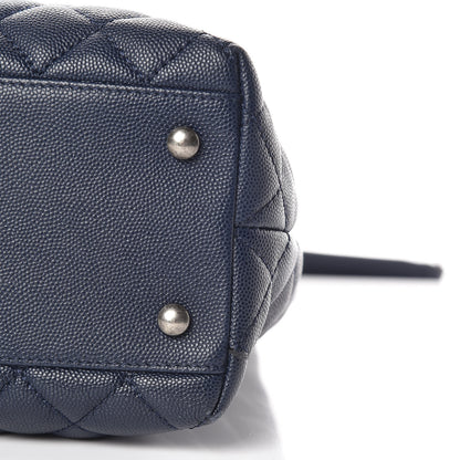 Chanel Caviar Quilted Large Coco Handle Flap Navy Blue 6 of 11