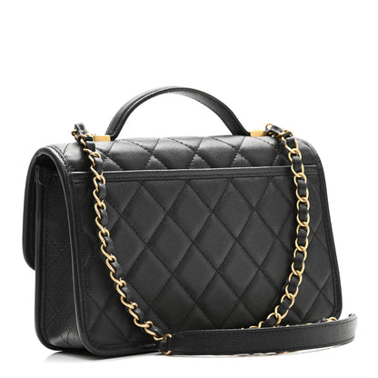 Chanel Caviar Quilted School Memory Small Top Handle Flap Black 3 of 10