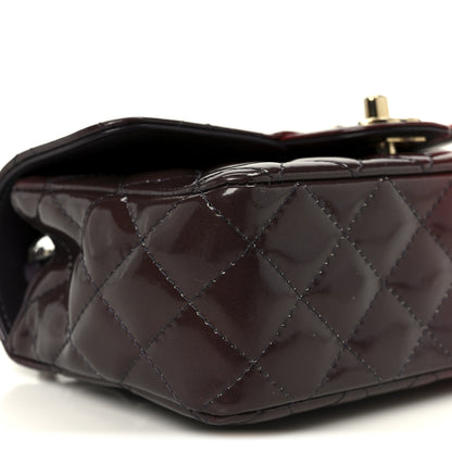 Chanel Shaded Patent Calfskin Quilted Mini Rectangular Flap Red Yellow Dark Purple 10 of 11