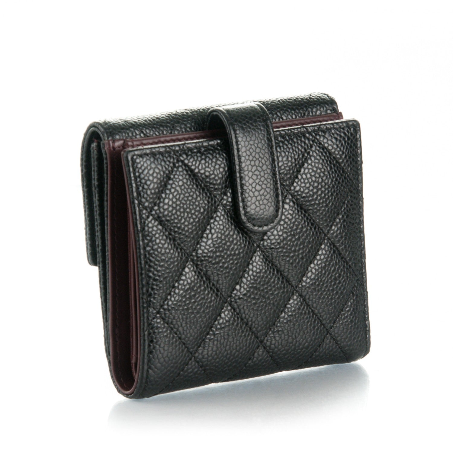 Chanel Caviar Quilted Compact French Flap Wallet Black 3 of 8