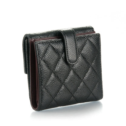Chanel Caviar Quilted Compact French Flap Wallet Black 3 of 8