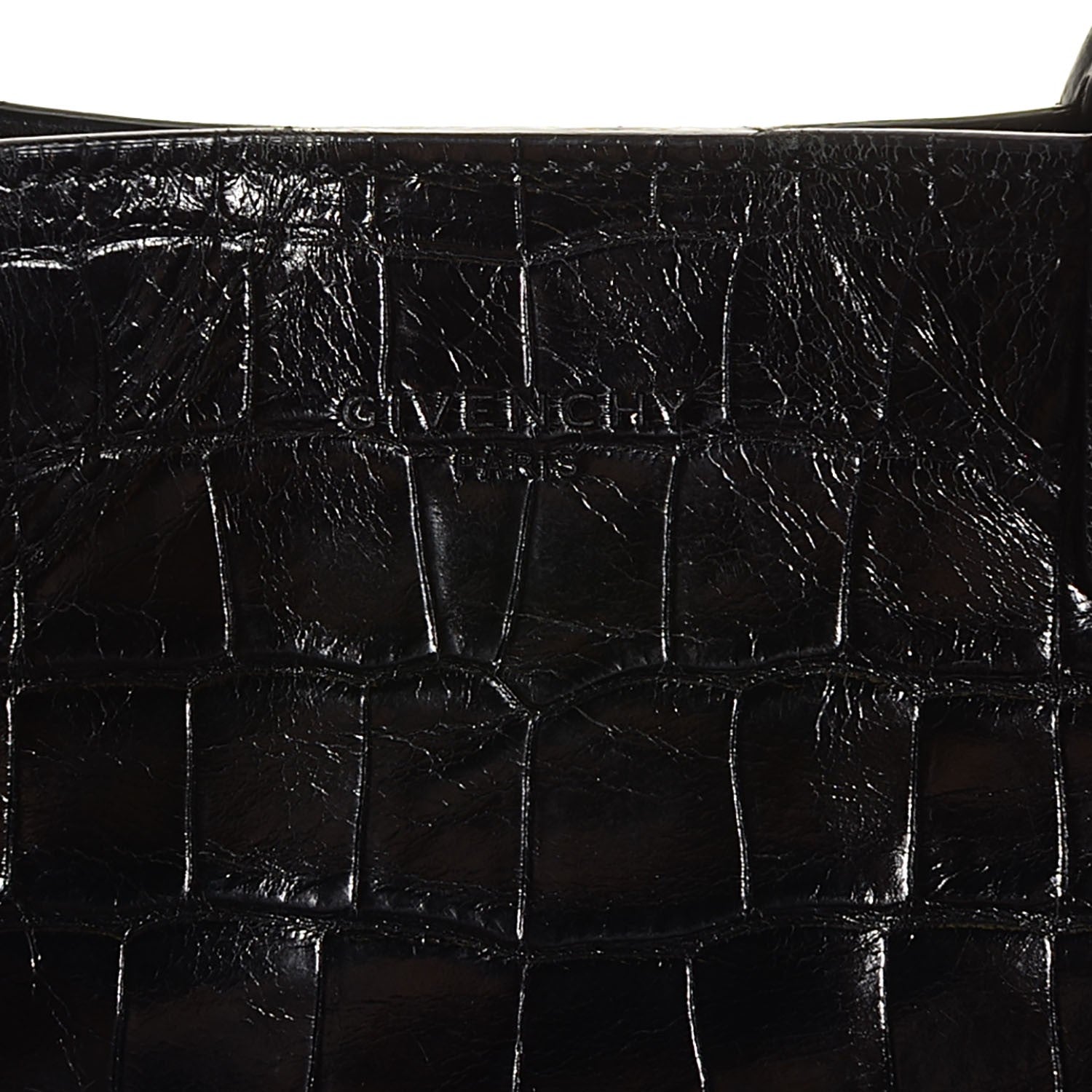 Givenchy Calfskin Crocodile Embossed Easy Tote Black 4 of 9