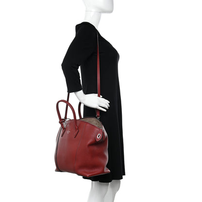 Louis Vuitton Veau Cachemire Soft Lockit MM Griotte 2 of 13
