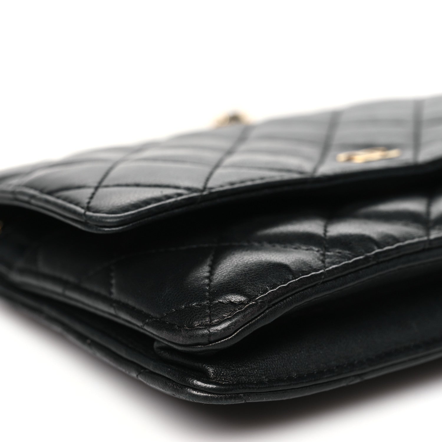 Chanel Lambskin Quilted Wallet On Chain WOC Black 10 of 14