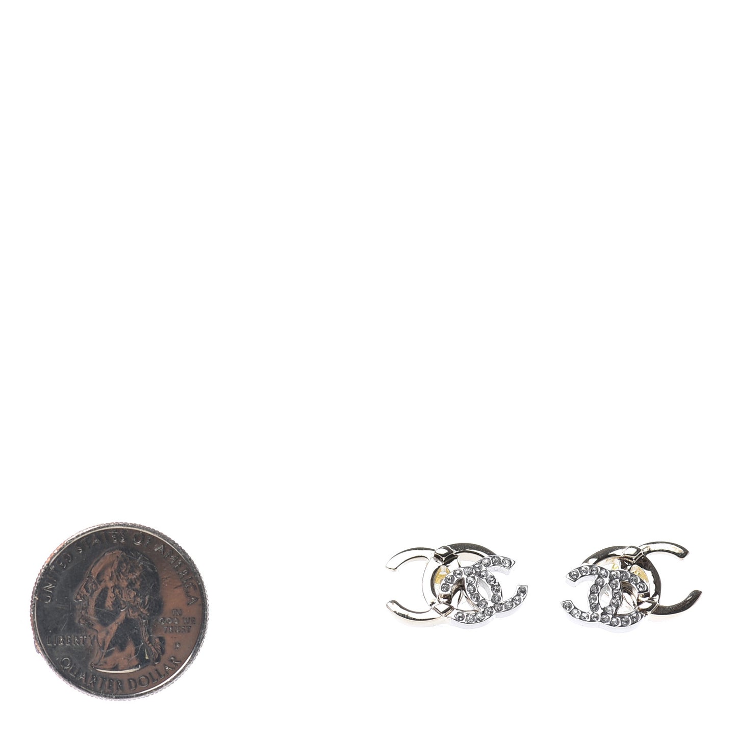 Crystal Double CC Earrings Gold Silver