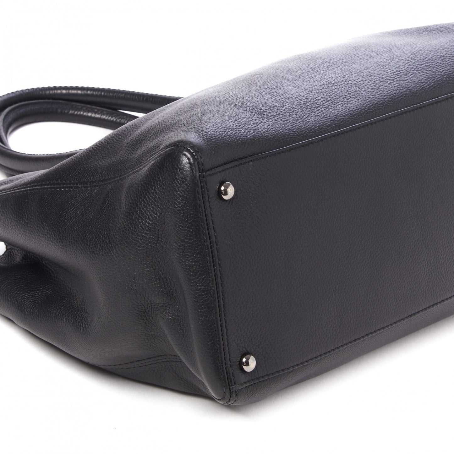 Calfskin Mademoiselle Lock Cerf Executive Shopper Tote Black
