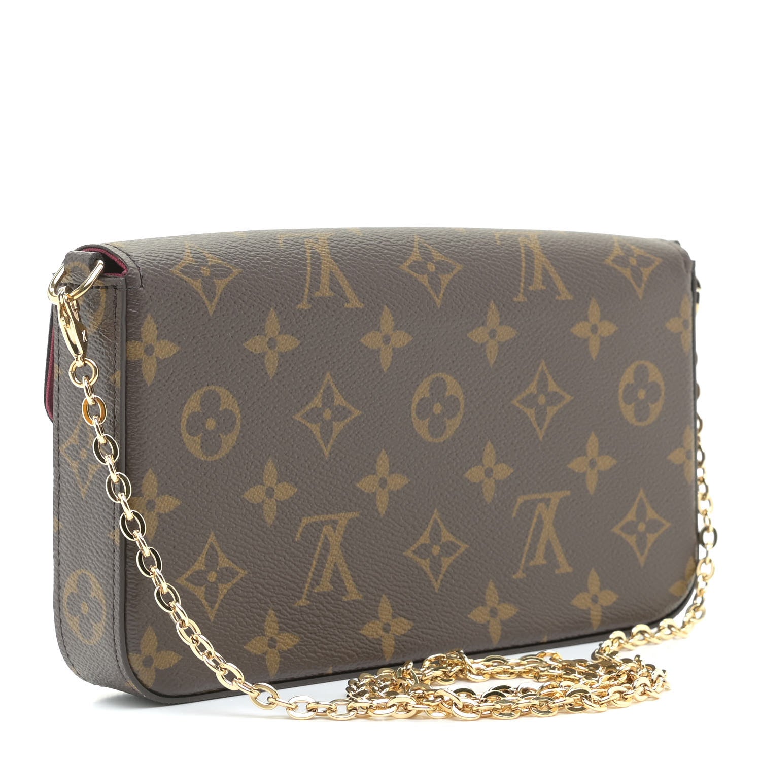 Louis Vuitton Monogram Pochette Felicie Chain Wallet Fuchsia 4 of 10