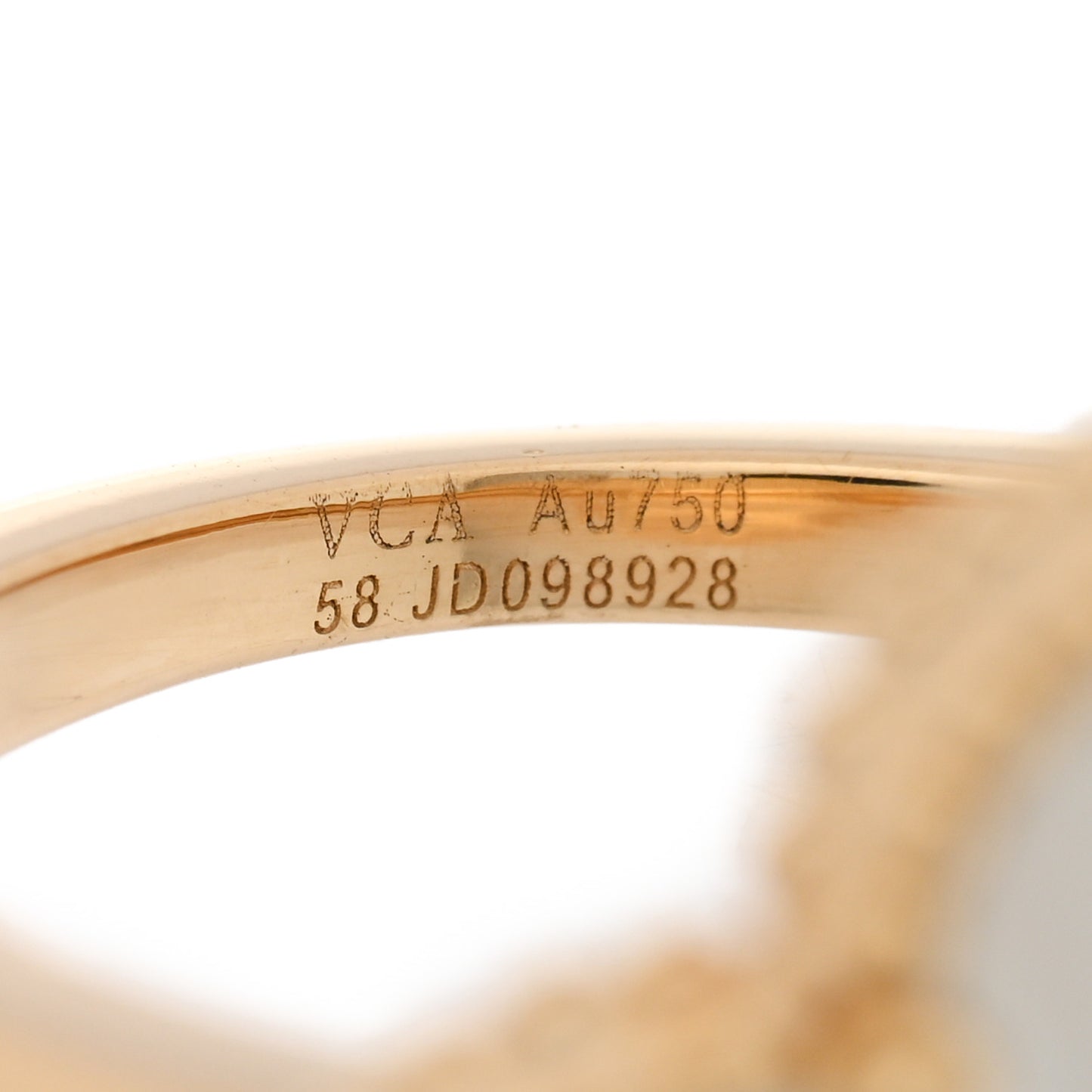 18K Yellow Gold Mother of Pearl Magic Alhambra Ring 58 8.25