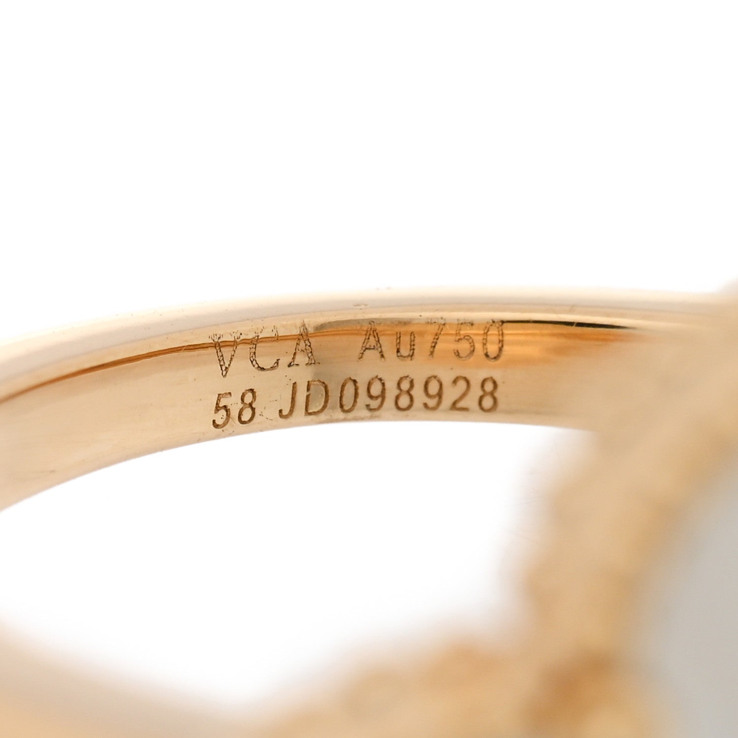 Van Cleef & Arpels 18K Yellow Gold Mother of Pearl Magic Alhambra Ring 58 8.25 4 of 5