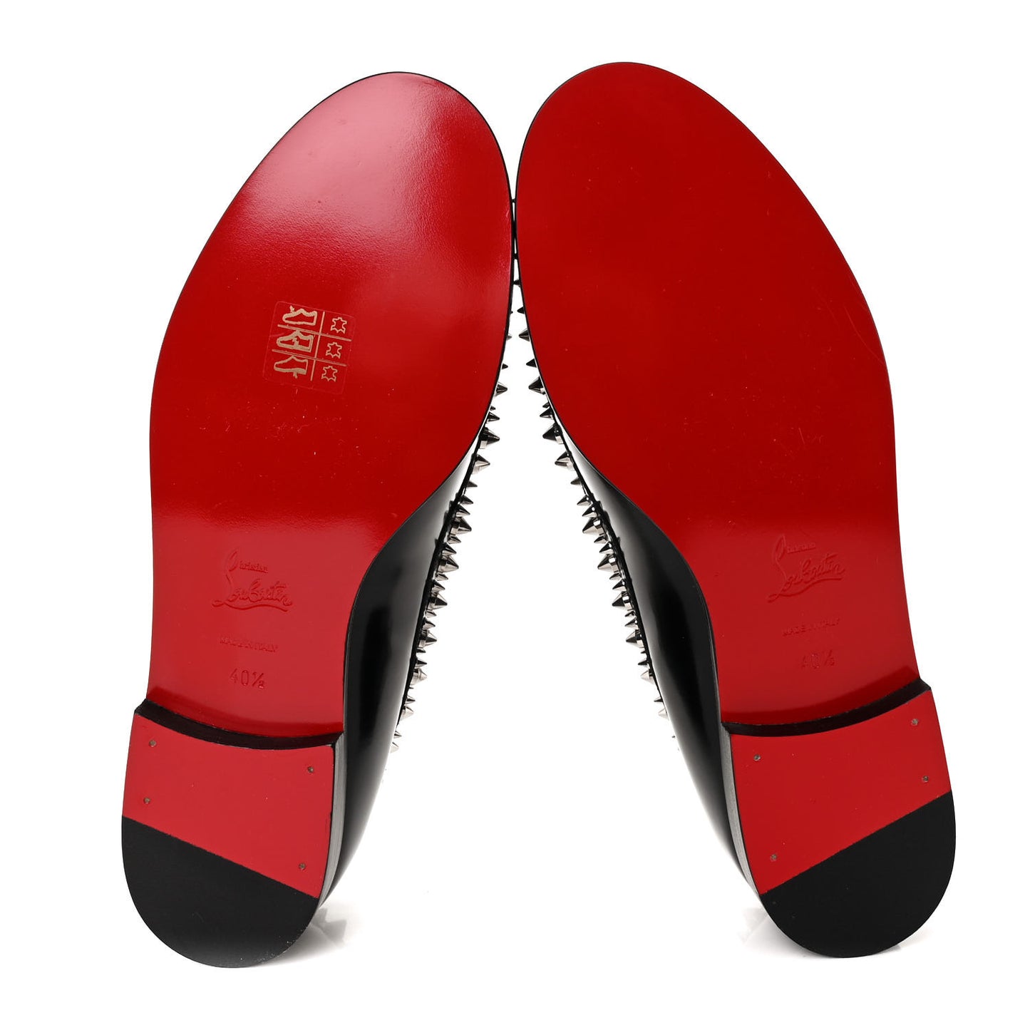 Patent Calfskin Spikes Mattia Loafers 40.5 Black