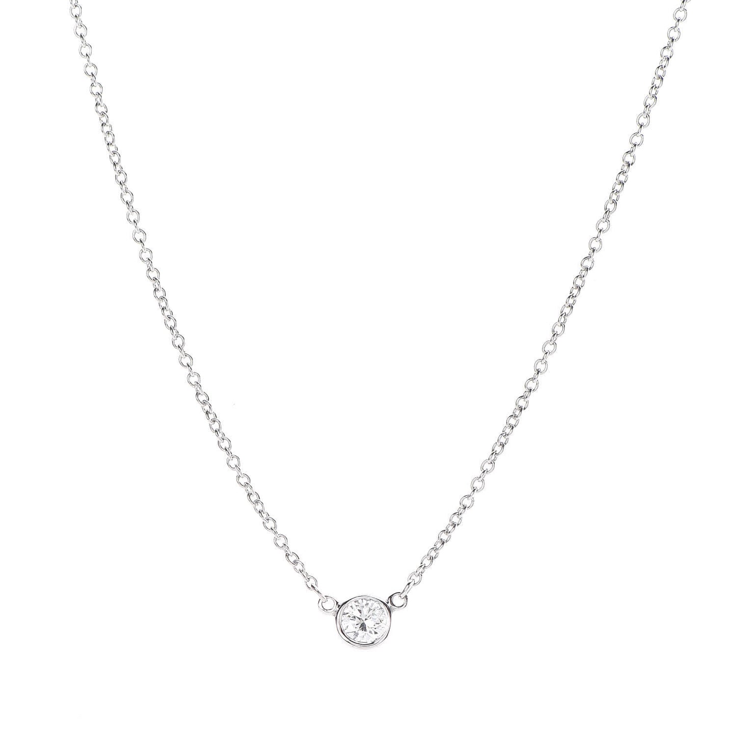 Platinum Diamond .14ct Elsa Peretti Diamonds by the Yard Pendant Necklace