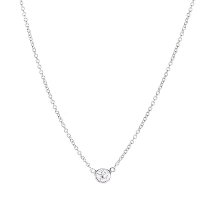 Tiffany Platinum Diamond .14ct Elsa Peretti Diamonds by the Yard Pendant Necklace 1 of 5