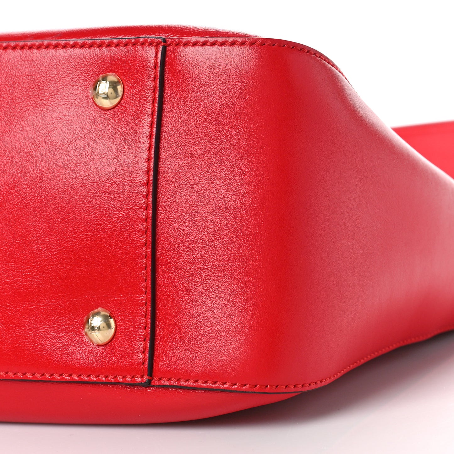 Vitello Glacier Small FF Tote Rosso Cardinale