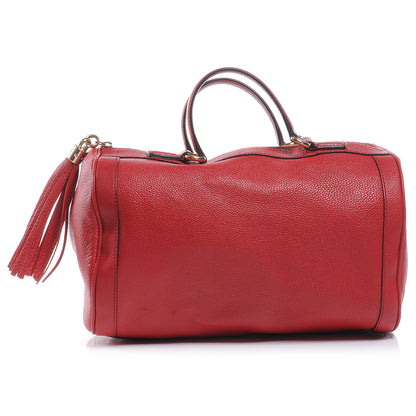 Gucci Pebbled Calfskin Medium Soho Boston Red 1 of 7