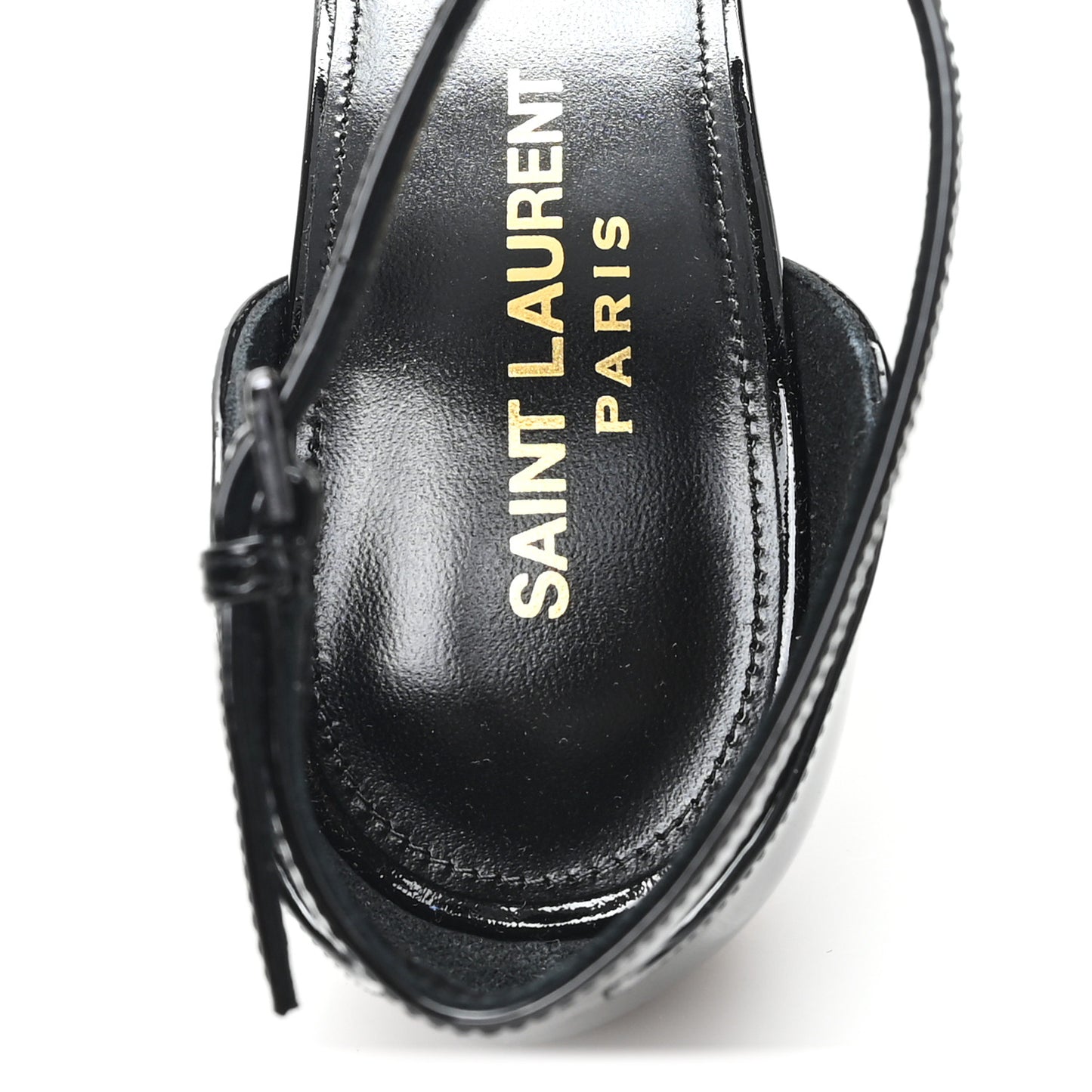 Patent Calfskin Opyum 110 Sandals 36 Black Gold