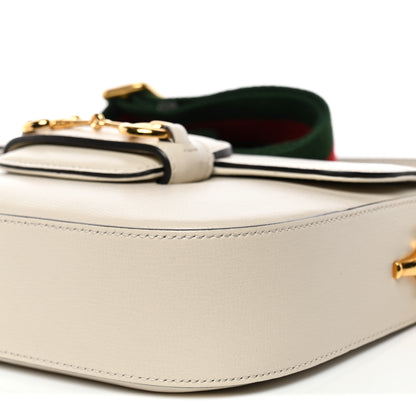 Gucci Azalea Calfskin Web Mini Horsebit 1955 Shoulder Bag Mystic White 10 of 12