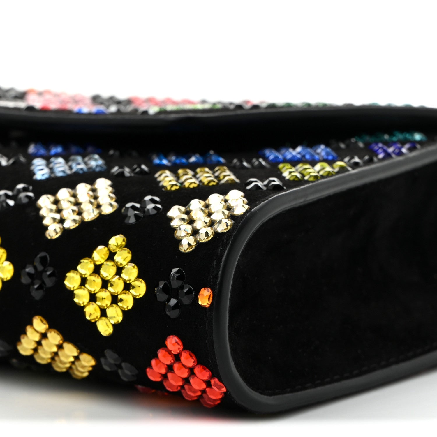 Christian Louboutin Suede Strass Arlequin Vero Dodat Clutch Black Multicolor 8 of 9
