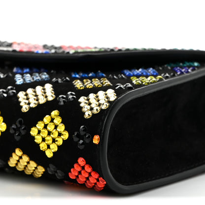 Christian Louboutin Suede Strass Arlequin Vero Dodat Clutch Black Multicolor 8 of 9