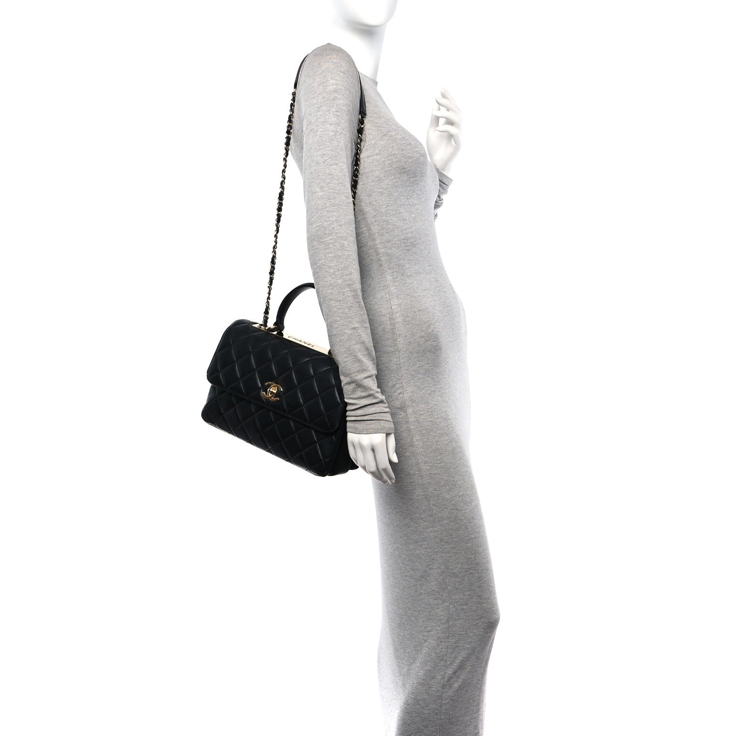 Chanel Lambskin Quilted Medium Trendy CC Flap Dual Handle Bag Black 3 of 13