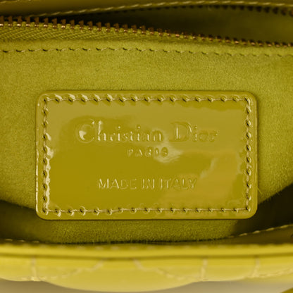 Christian Dior Patent Cannage Mini Lady Dior Lime Yellow 6 of 12