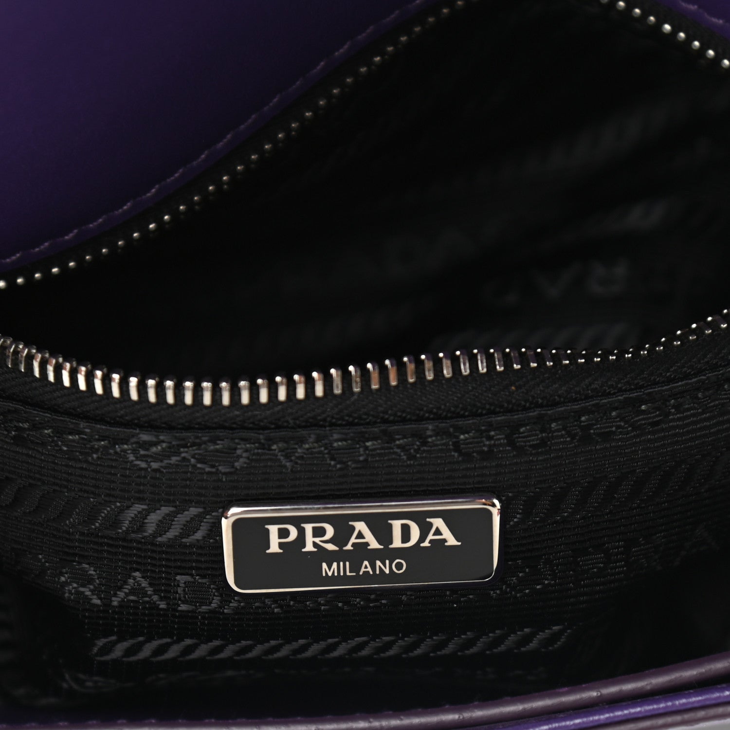 Prada Saffiano Vernice Flap Chain Crossbody Bag Viola 8 of 9