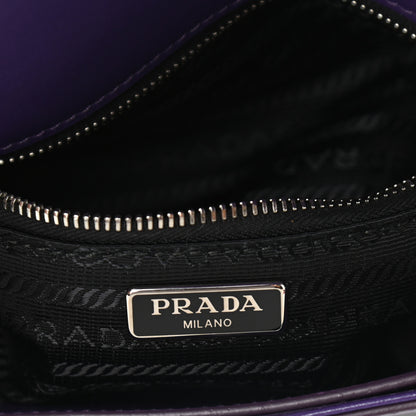 Prada Saffiano Vernice Flap Chain Crossbody Bag Viola 8 of 9
