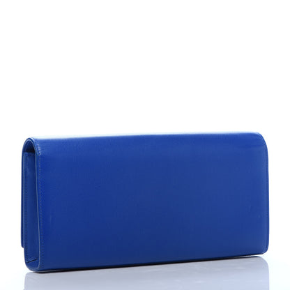 Saint Laurent Grain De Poudre Classic Monogram Cassandre Clutch Blue Majorelle 3 of 13