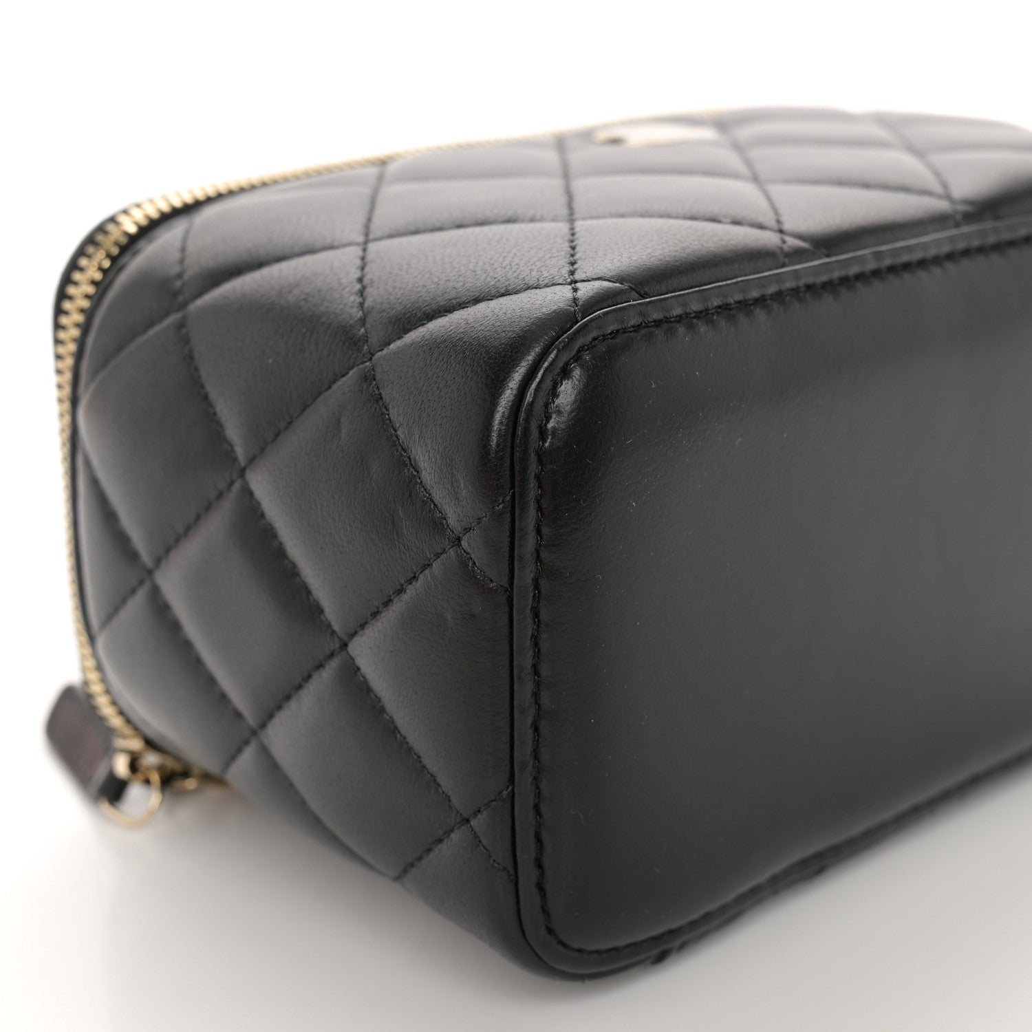 Chanel Lambskin Quilted Small Vanity Case With Chain Black 9 of 10
