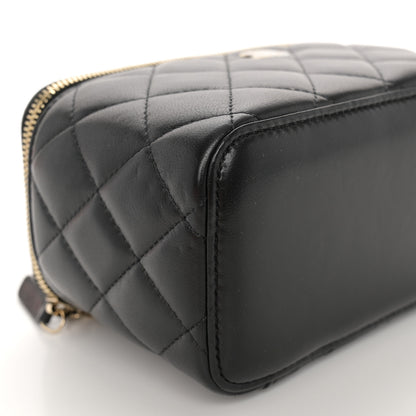 Chanel Lambskin Quilted Small Vanity Case With Chain Black 9 of 10