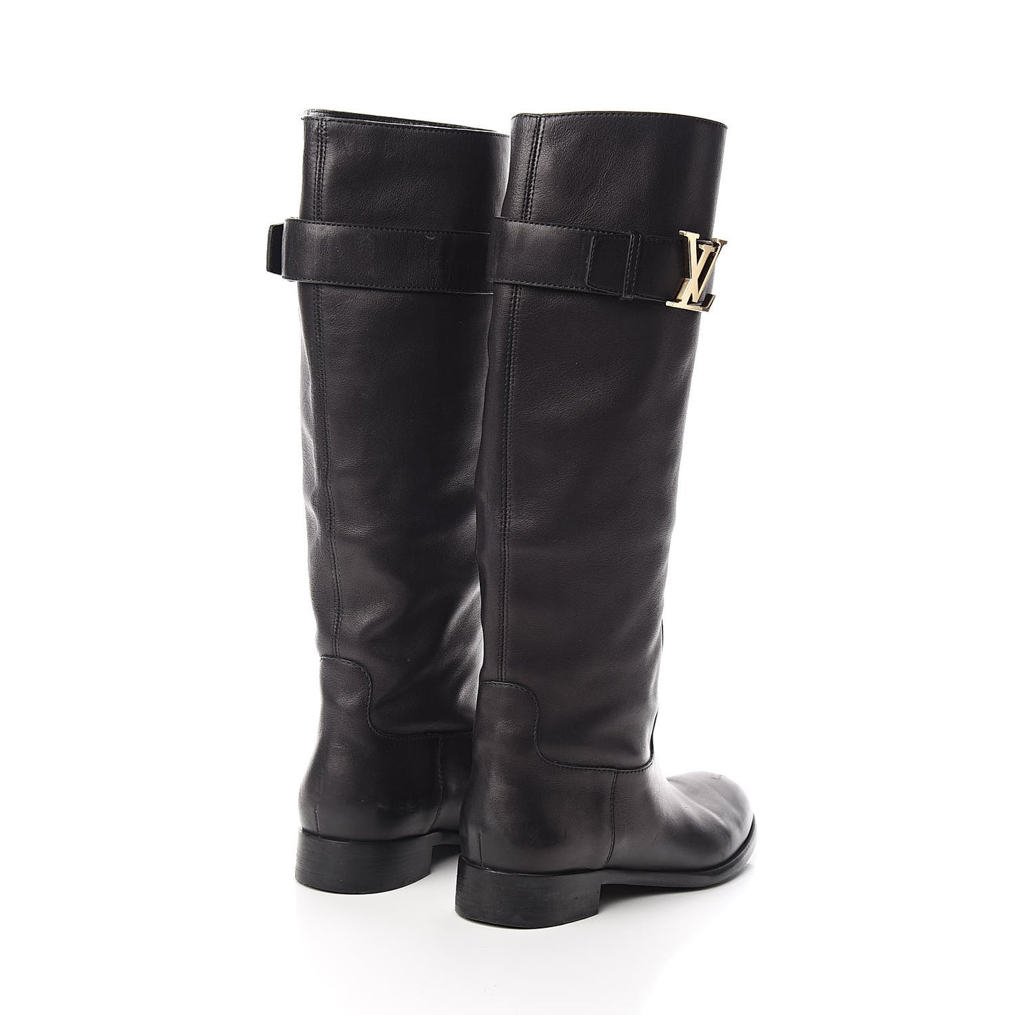 Calfskin Legacy Flat High Boots 38 Black